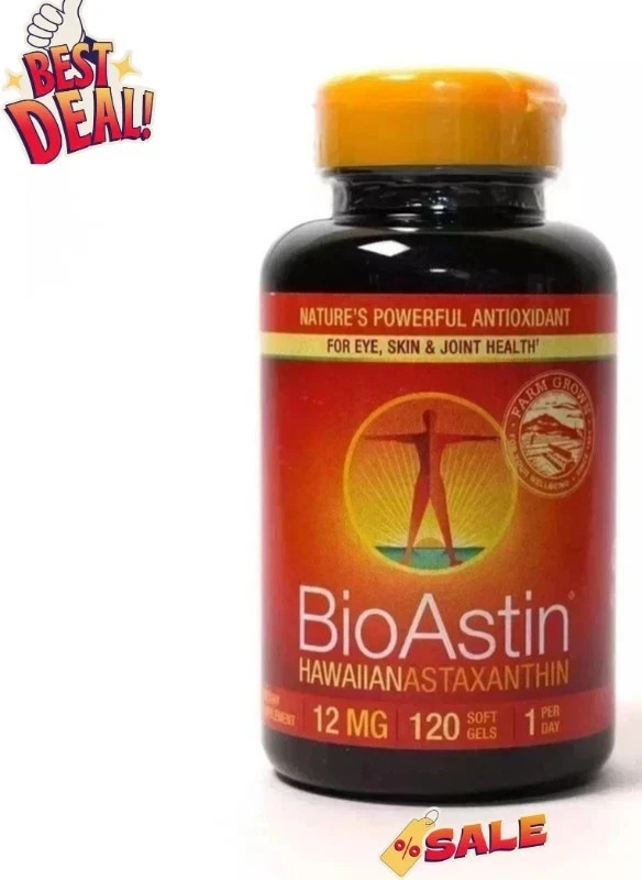 BioAstin Hawaiian Astaxanthin 12 mg Supplement 120 Soft Gels - 10/2027