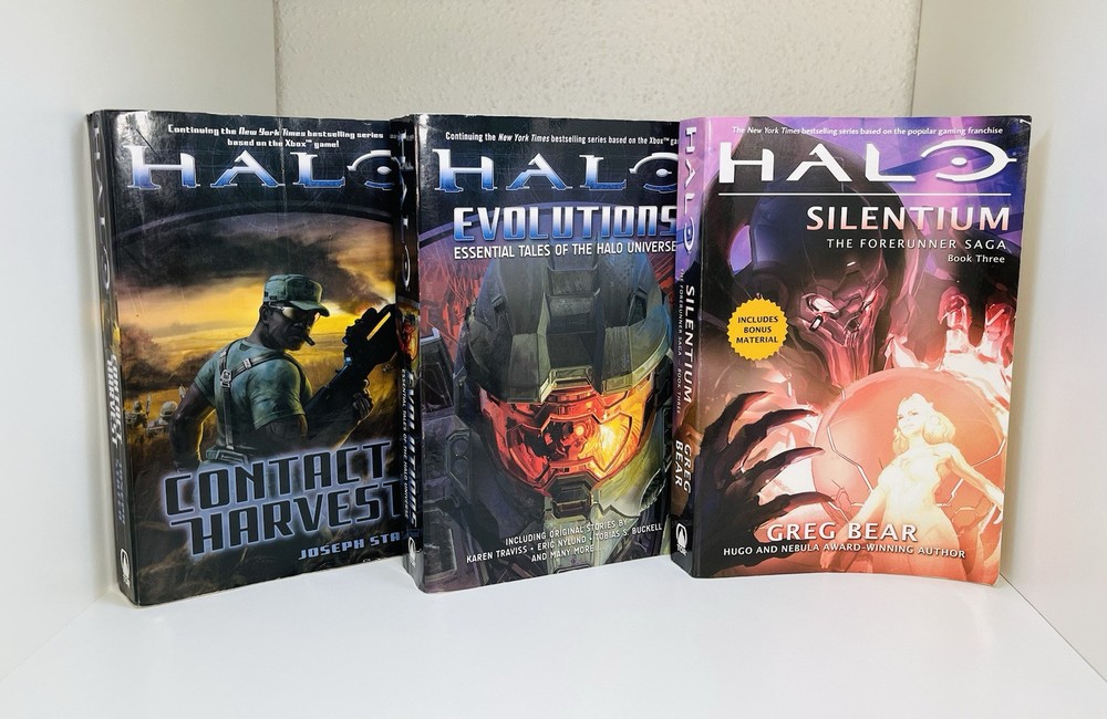 Halo book lot-Contact Harvest, Evolutions, Silentium, Paperback