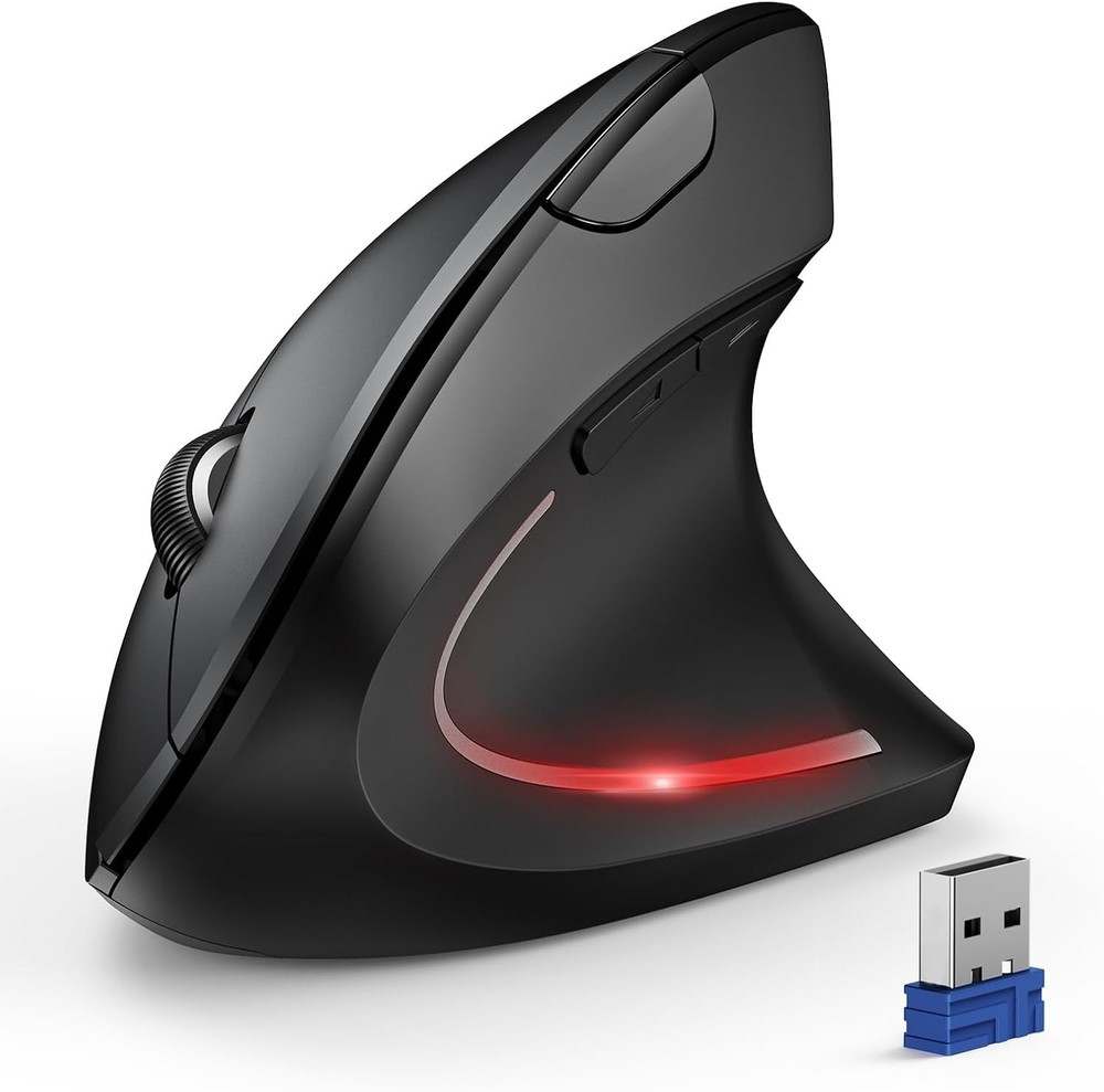 TECKNET Wireless Bluetooth Vertical Ergonomic Mouse with 4800 DPI Precision