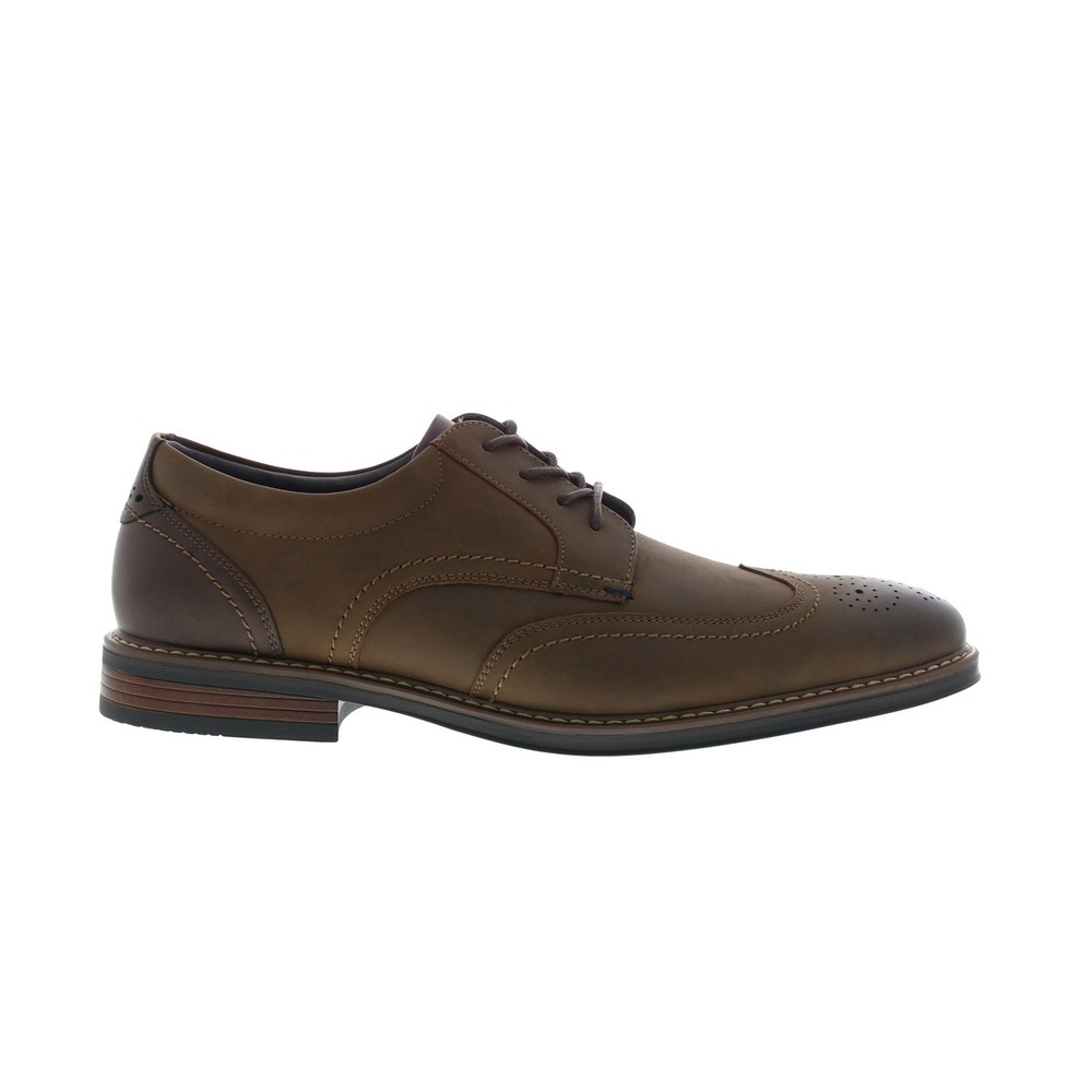 Nunn Bush Centro Flex Wingtip Oxford Mens Brown Oxfords & Lace Up Shoes