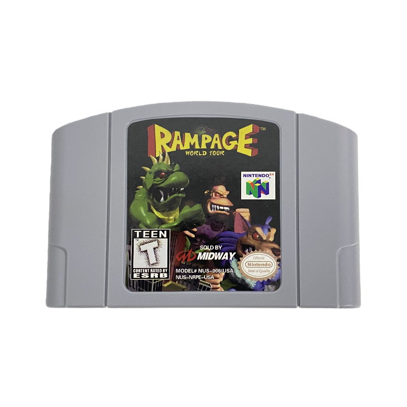 US Version Rampage World Tour for N64 Video Game Console