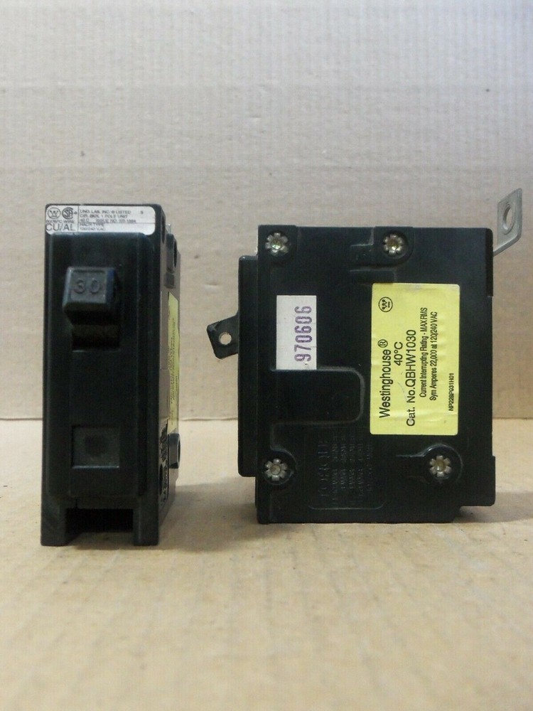 Eaton Westinghouse QBHW QBHW1030 1 Pole 30 Amp 120/240V 22kA Circuit Breaker AK