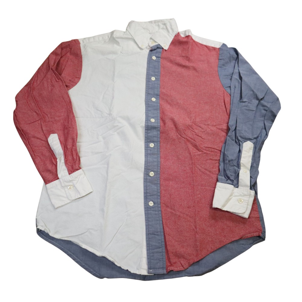 Blankenship Dry Goods Shirt Mens Medium Made In USA Colorblock Button Up Western