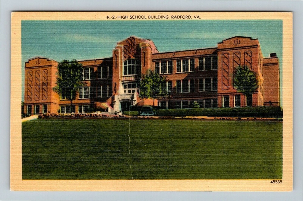 Radford VA-Virginia, High School Building, Vintage Postcard