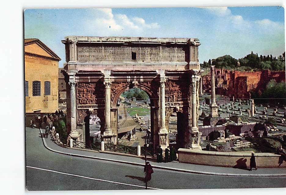 Postcard Arc of Settimio Severo Rome Italy