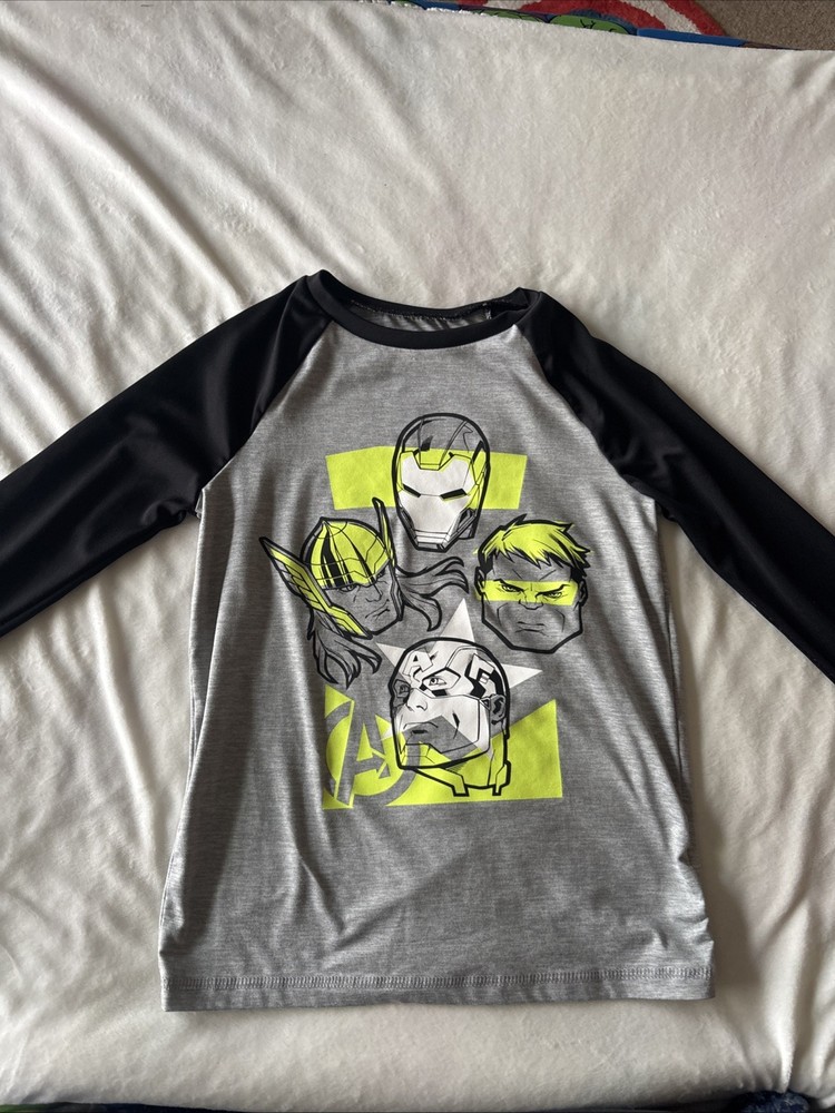 Marvel Avengers Iron Man Hulk Thor Captain America Long Sleeve Boys Shirt