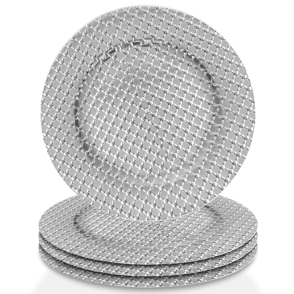 Charger Large 13” Set of 4 Decorative Service Plate for Home, Professional Fi...