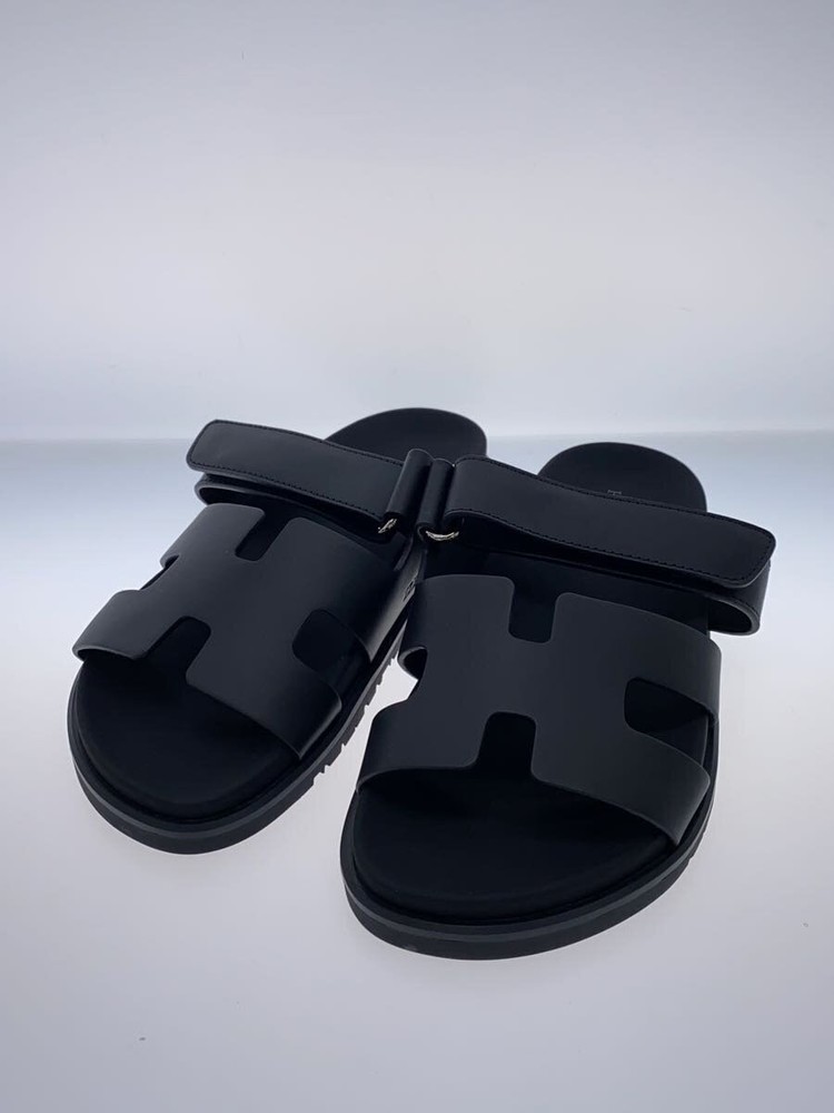 Authentic HERMES Chypre Sandal Comfortable and Casual EU 36 Black Leather Used