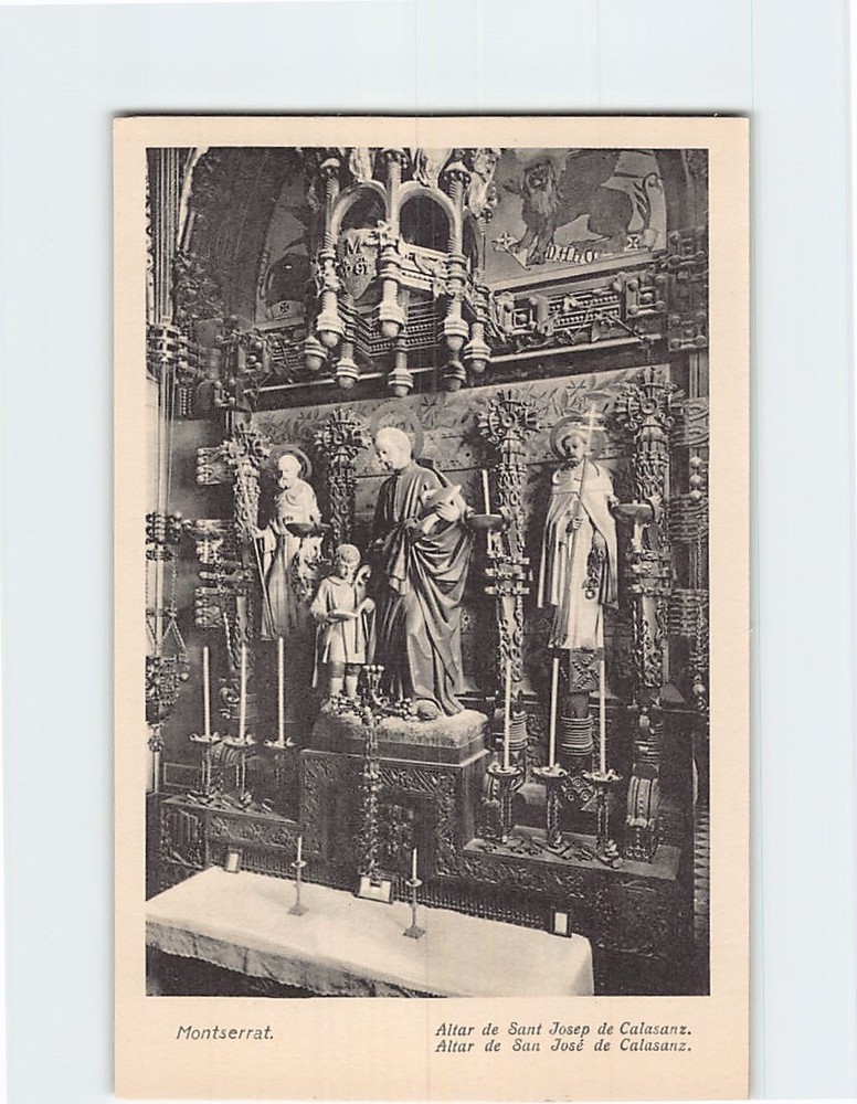 Postcard The Altar of Saint Joseph de Calasanz Montserrat Spain