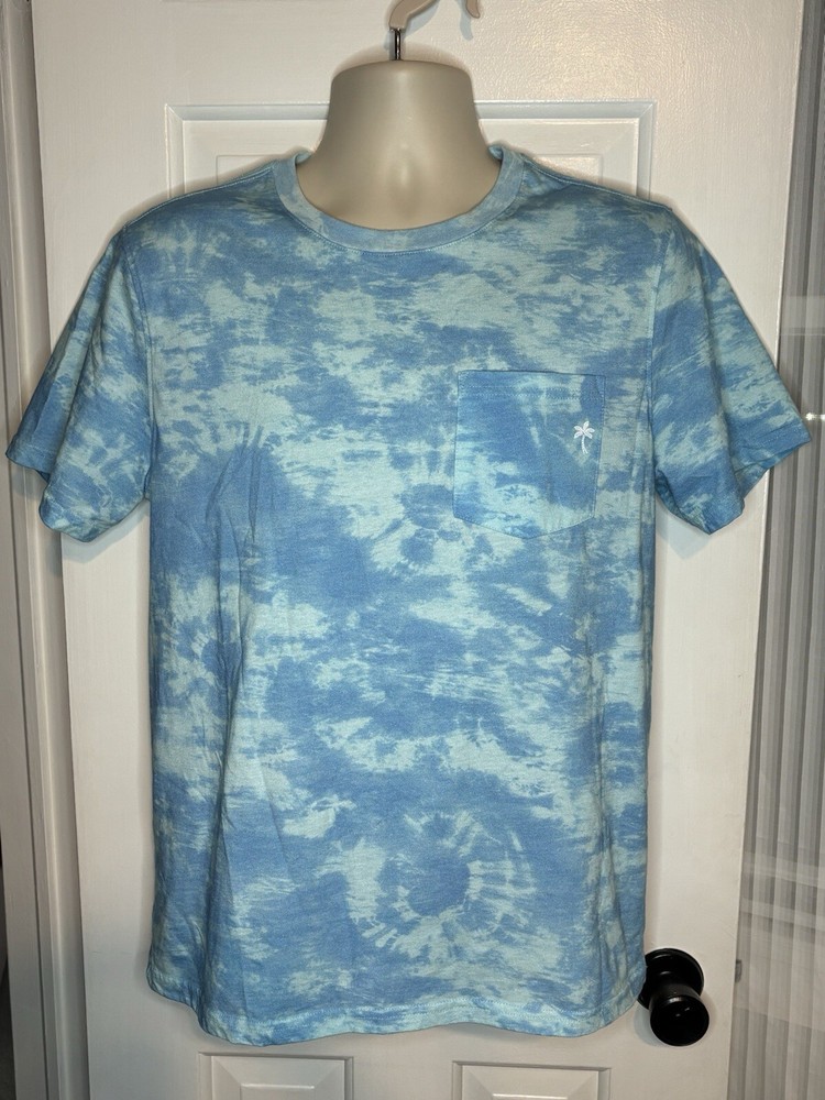 CHUBBIES The Ocean Spray Men Medium Blue Tie Dye Short Sleeve Pocket T-Shirt