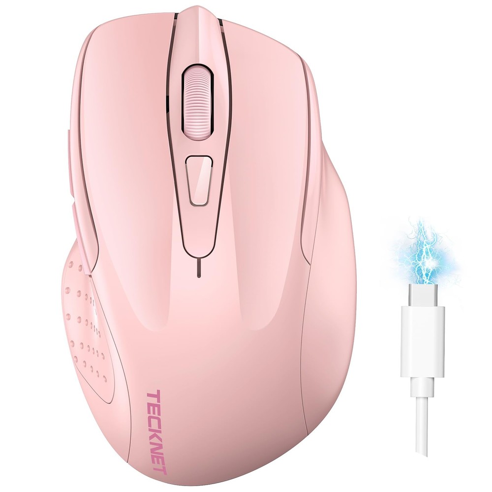 Wireless Rechargeable Silent Mouse with 4800 DPI Bluetooth 5.0 3.0 and 2.4G USB Connectivity