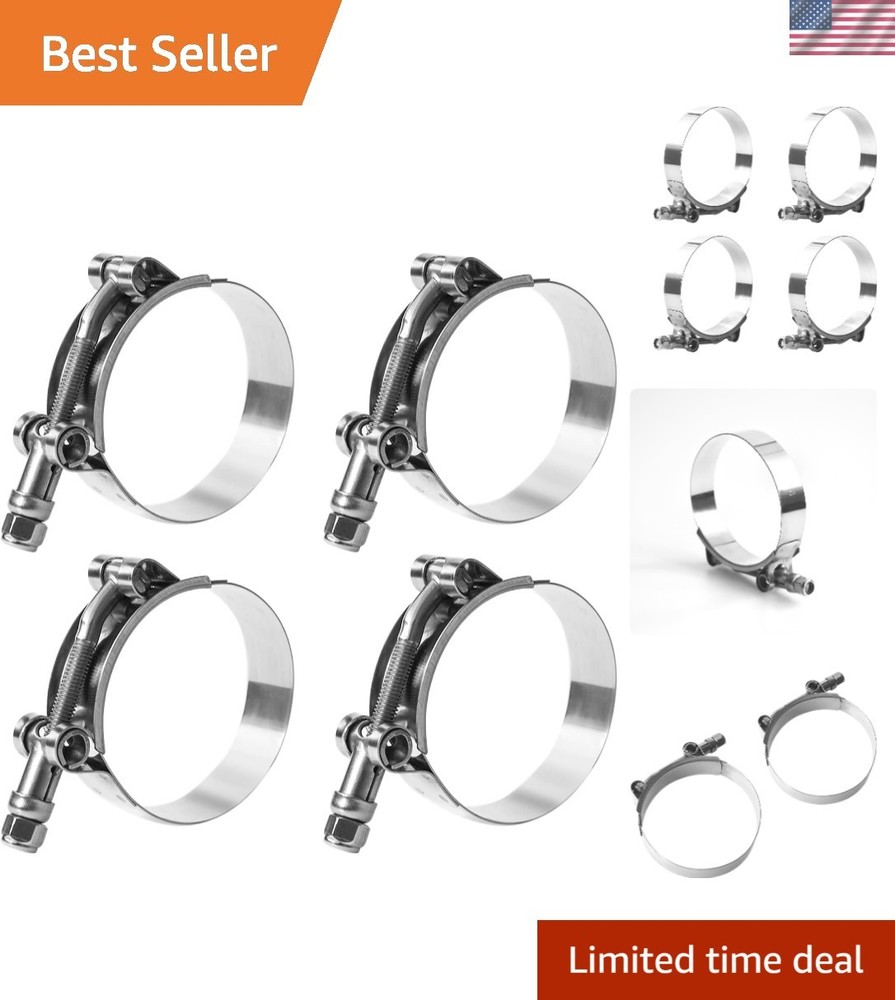 T Bolt Hose Clamp 2 1/2 Inch, Stainless Steel, Working Range 70mm-78mm for 2....
