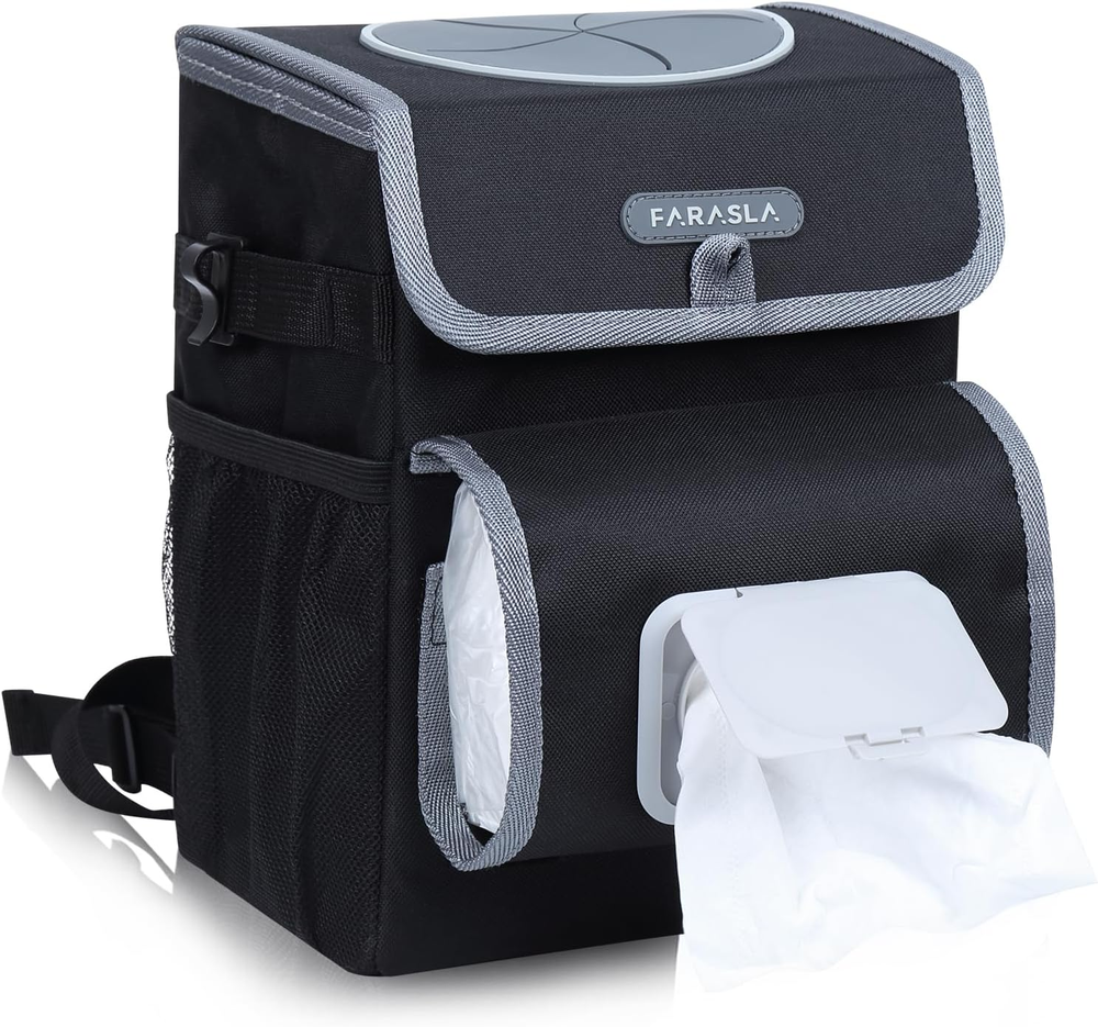 All-In-One Car Trash Can, Garbage Bag for Car with Removable Leakproof Interior