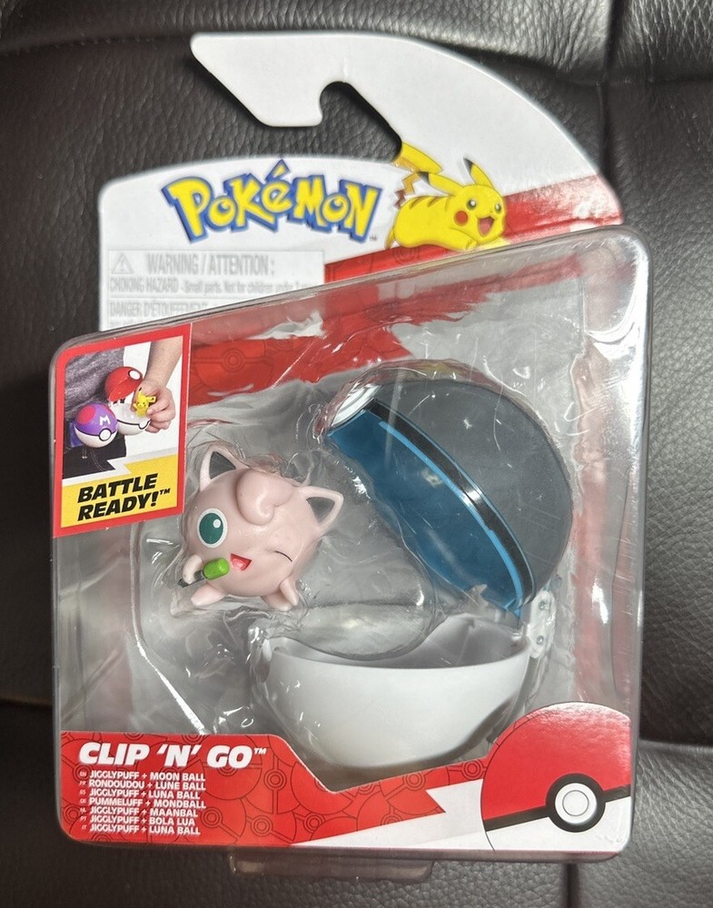 Pokemon Clip n Carry Pokeball with Jigglypuff & Moon Ball Battle Figure  
