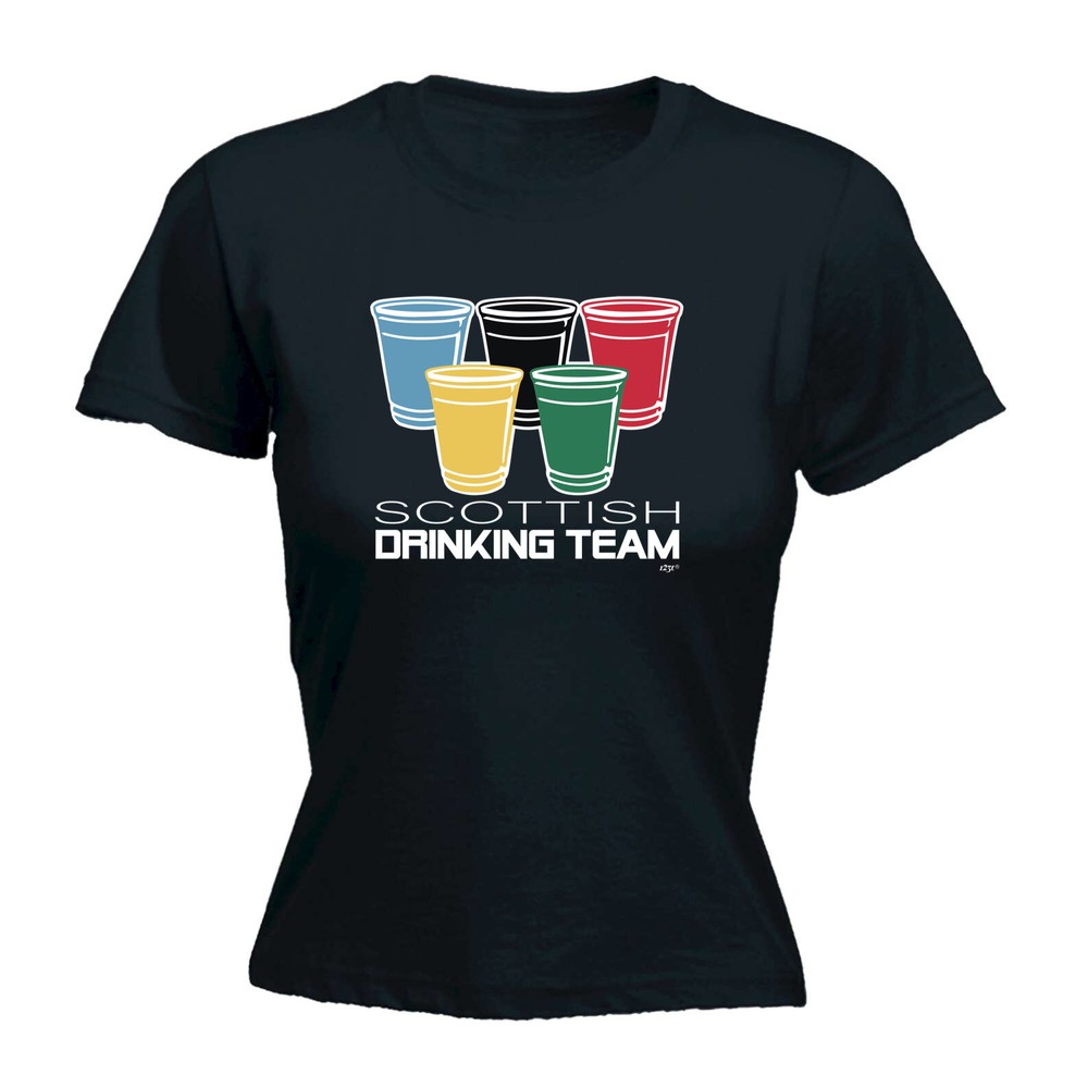 Scottish Drinking Team Glasses - Womens T Shirt Funny T-Shirt Gift Novelty