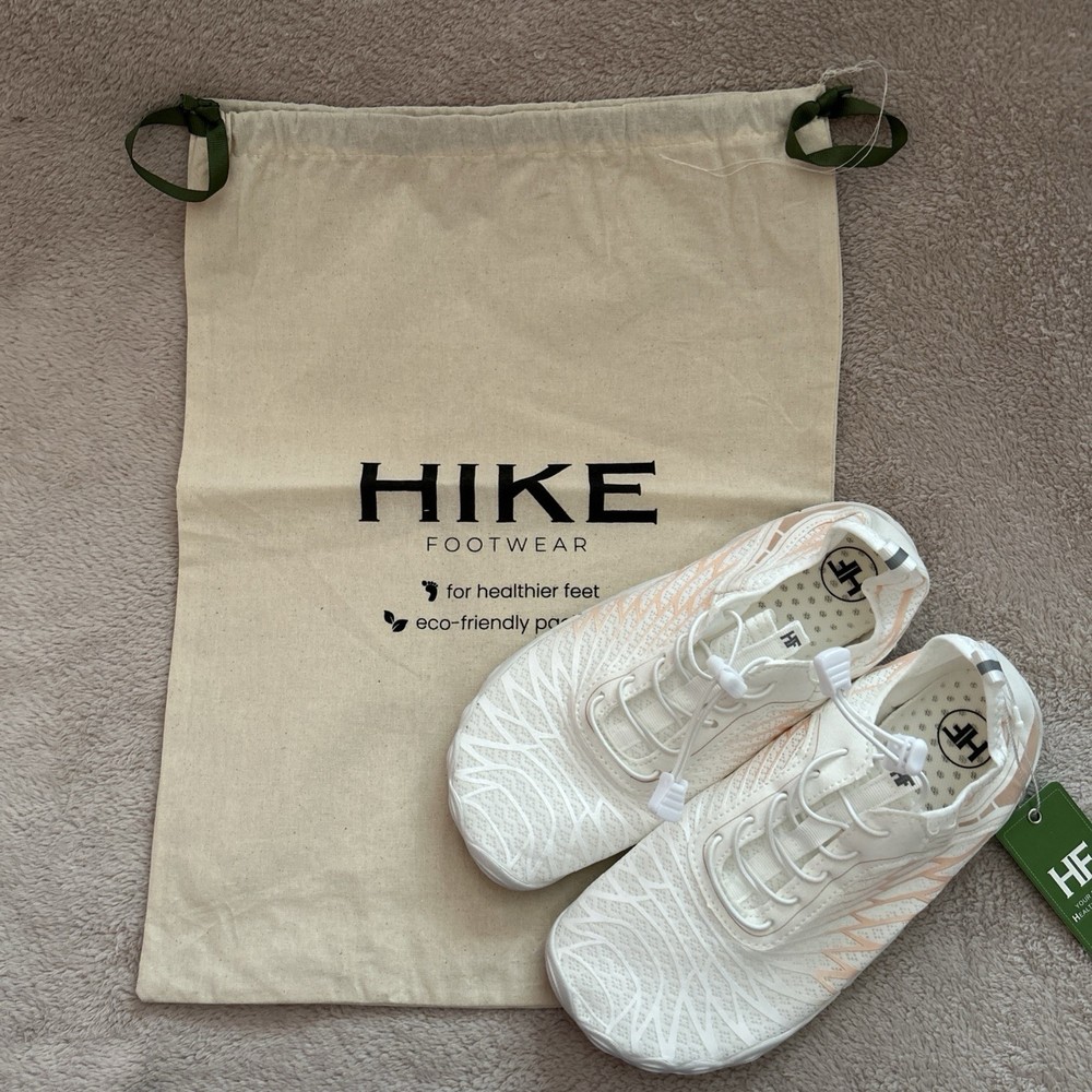 New! Hike Footwear HF Women’s White/Pink Lorax Barefoot Shoe, Size 38/US 7