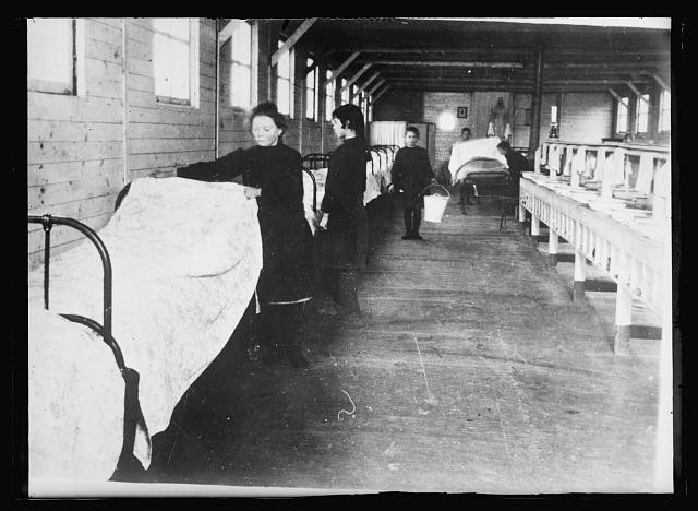Photo:Ypres Belgium 1920 Belgian Children Dormitory Red Cross Housekeeping