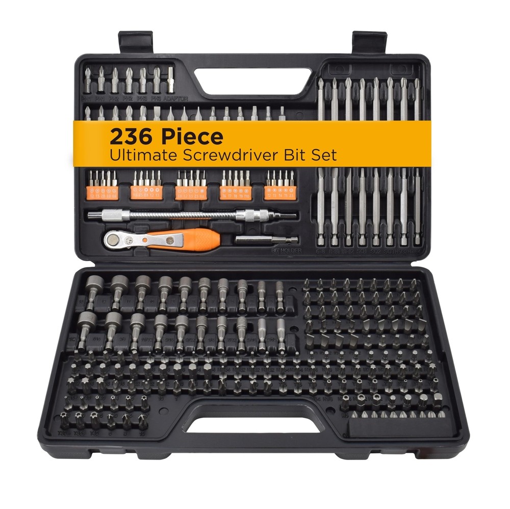 Jackson Palmer 236-Piece Ultimate Screwdriver Bit Set with High-Grade Carbon Steel