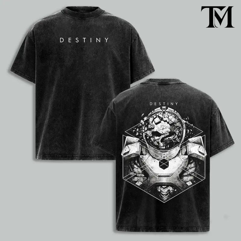 Destiny 2 Vintage Graphic Tee Oversized Cotton Unisex Heavyweight Retro Gamer 4