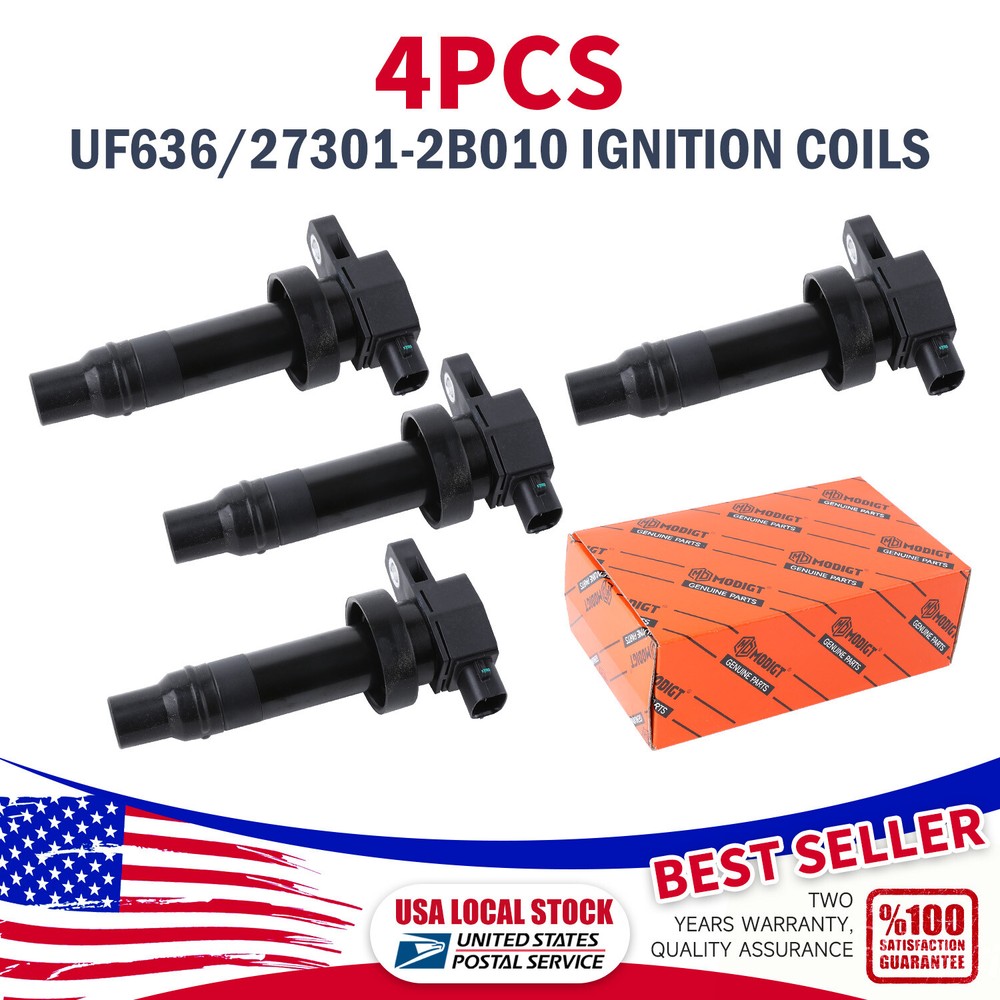 High Performance 4PCS Ignition Coil Set for 2010-2012 Kia Soul 1.6L UF636 Engine