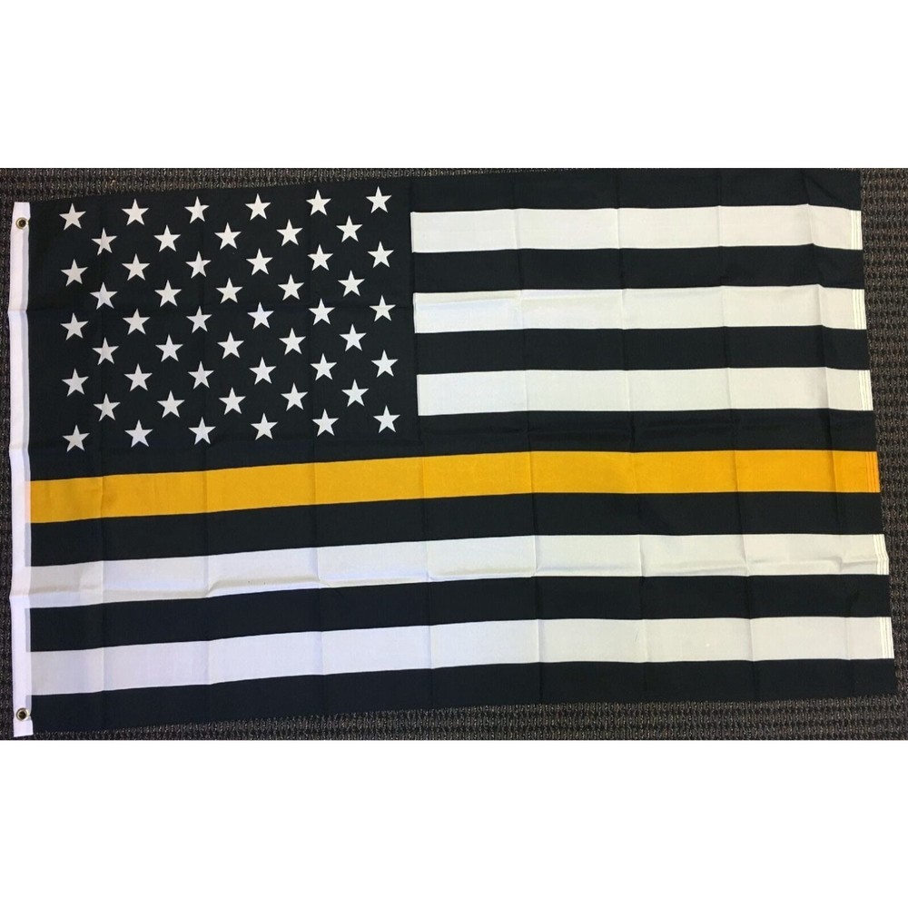 3x5 Thin Gold Line USA Flag for Dispatchers & Communications Officers