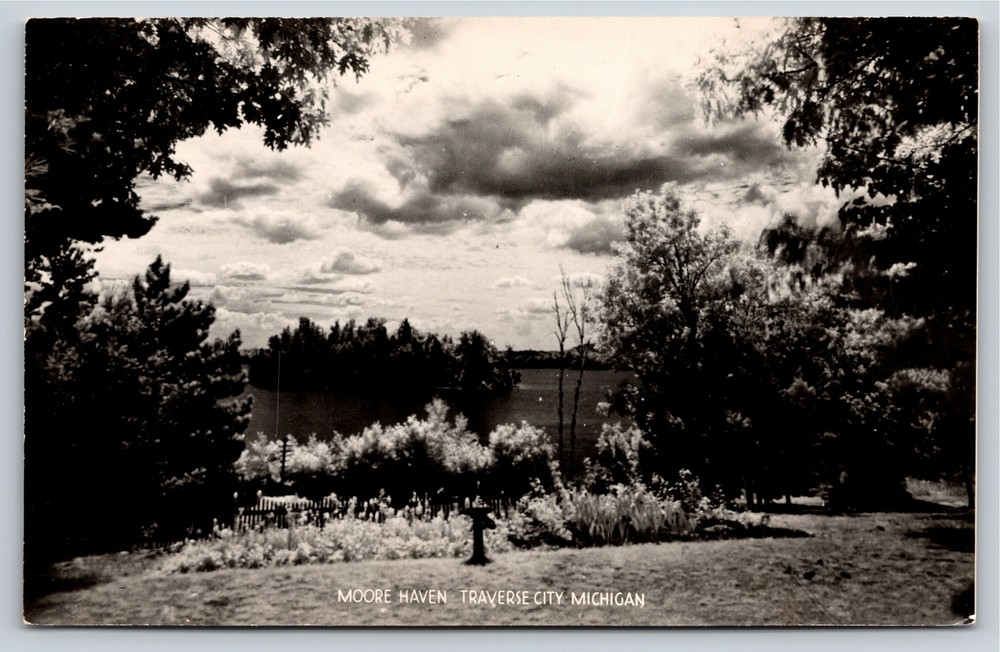 RPPC~Traverse City Michigan~Moore Haven Lake & Clouds Scene~Real Photo Postcard