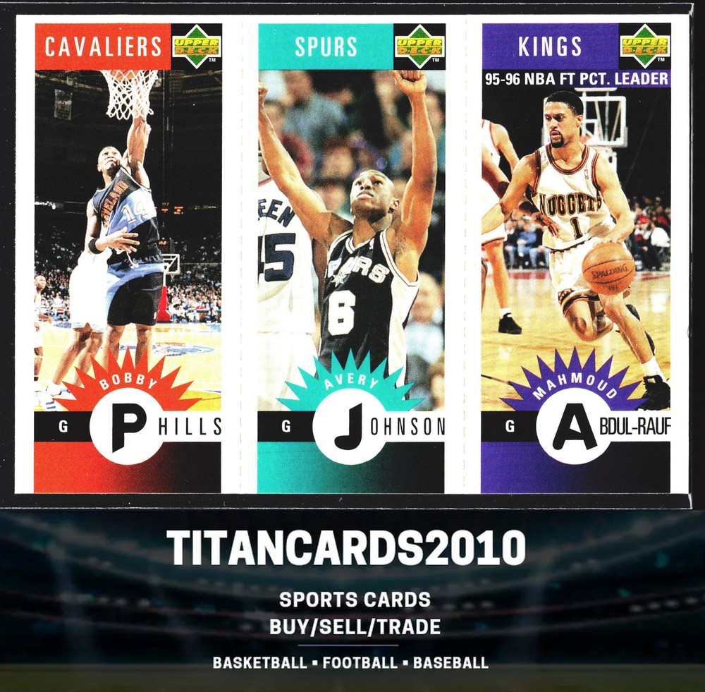 Bobby Phills Avery Johnson Abdul-Rauf 1996-97 Collector's Choice Spurs Kings