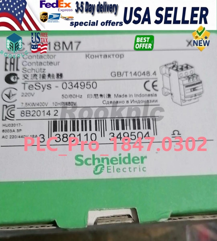LC1D18M7 Brand New Schneider LC1D18M7 220VAC Contactor Fast delivery US Free TAX