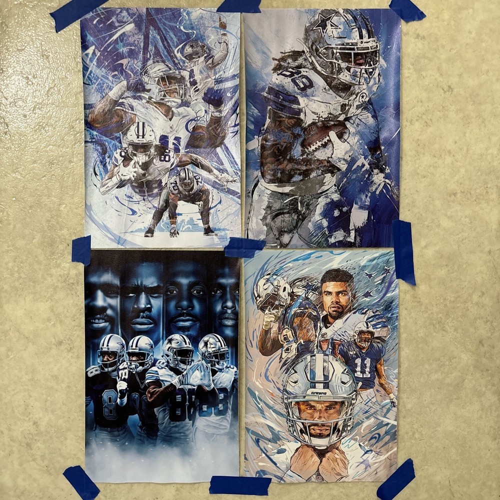 Lot Of 4 ✅ Dallas Cowboys 8x12 inch Poster Prints ✅ Canvas Wall Art Man Cave