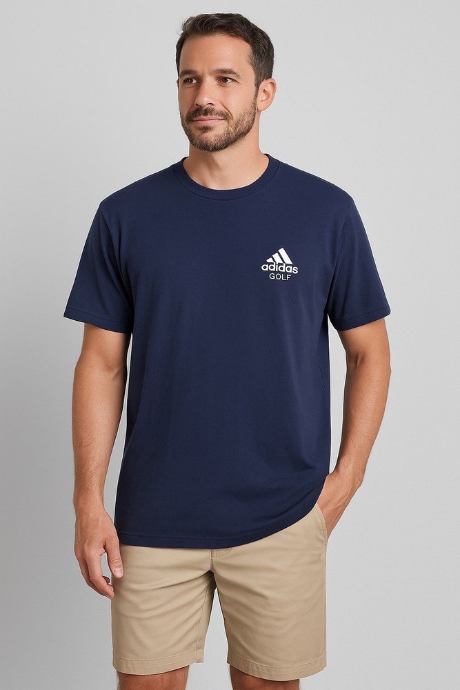 Adidas Shirt Men's Size XL Navy Blue Golf Short Sleeve Crewneck Logo