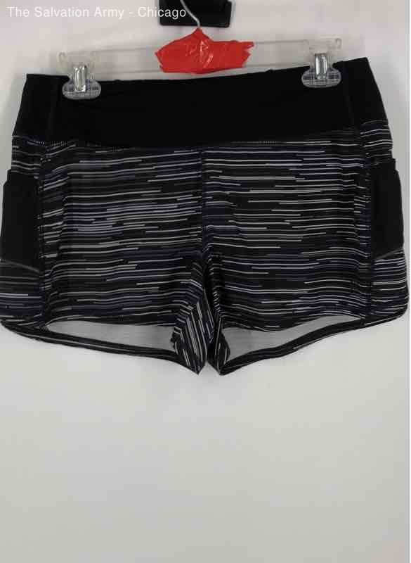 Athleta Womens Black Space Dye Elastic Waist Athletic Shorts Size Small