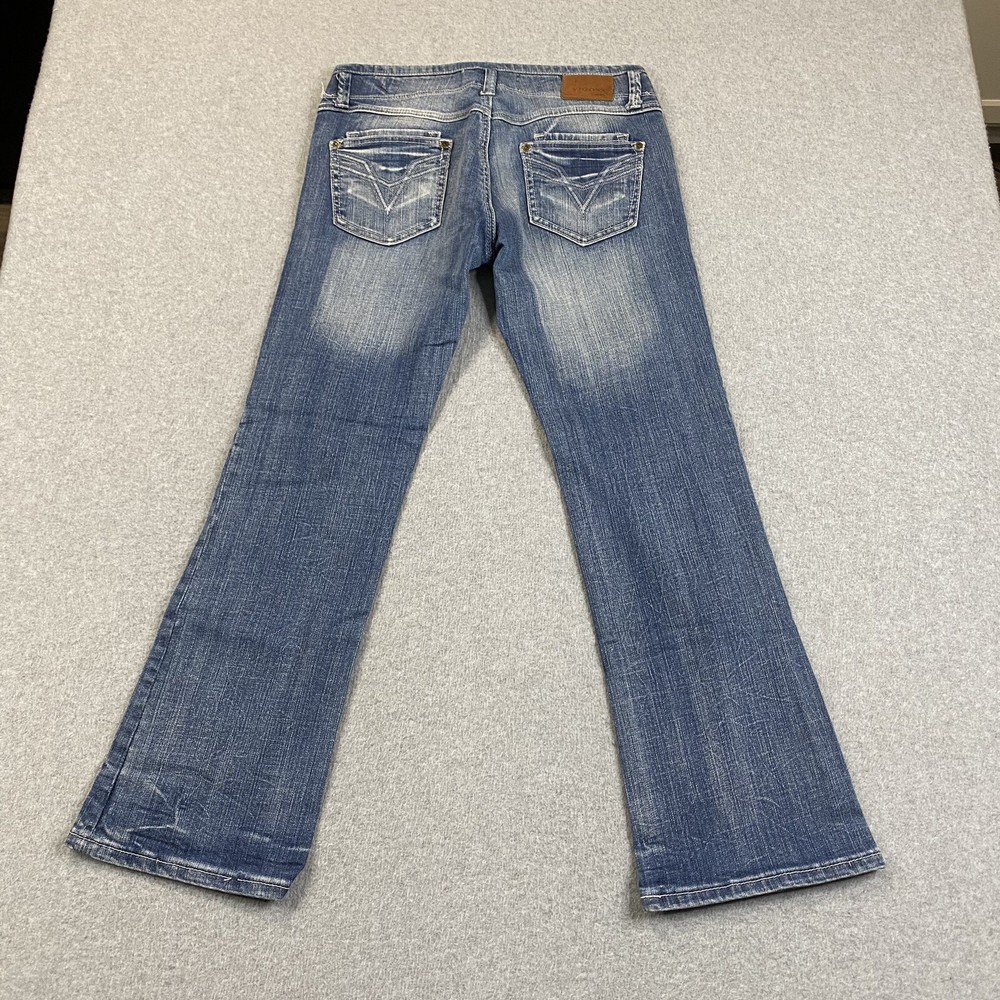 Vigoss Jeans Womens jr 7 30x28 BootCut Double Back Pocket Stretch Distressed