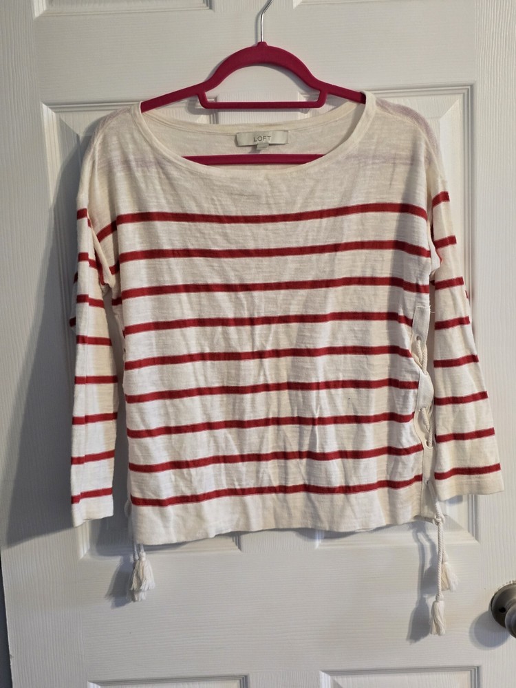 Ann Taylor LOFT Women's Red White Top Size XS
