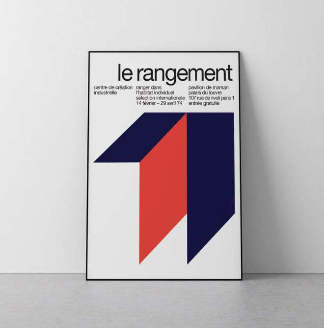 Le rangement, Paul Rand, 1974, Bauhaus, Abstract Graphics Art, Typography Poster-image