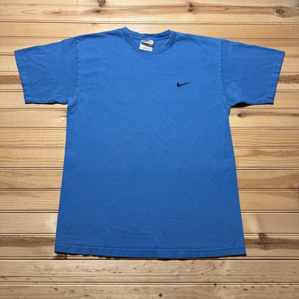 Vintage 90s Nike Sportswear Embroidered Mini Swoosh Logo T-Shirt USA - Medium