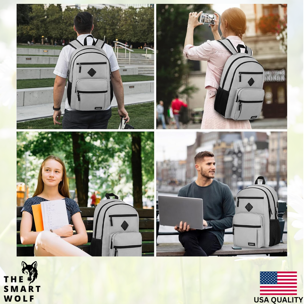 USB Laptop Backpack for Men & Women - 15.6 Inch Business Travel School Bag