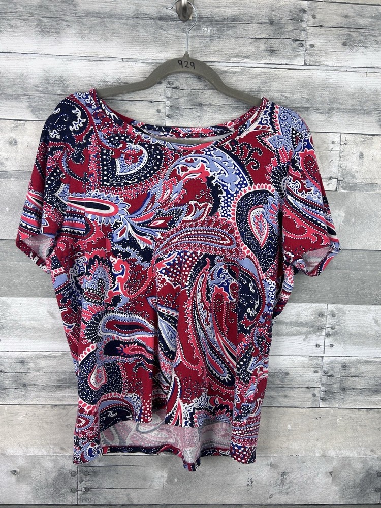 Talbots Women’s 1X Short Sleeve Paisley Tee