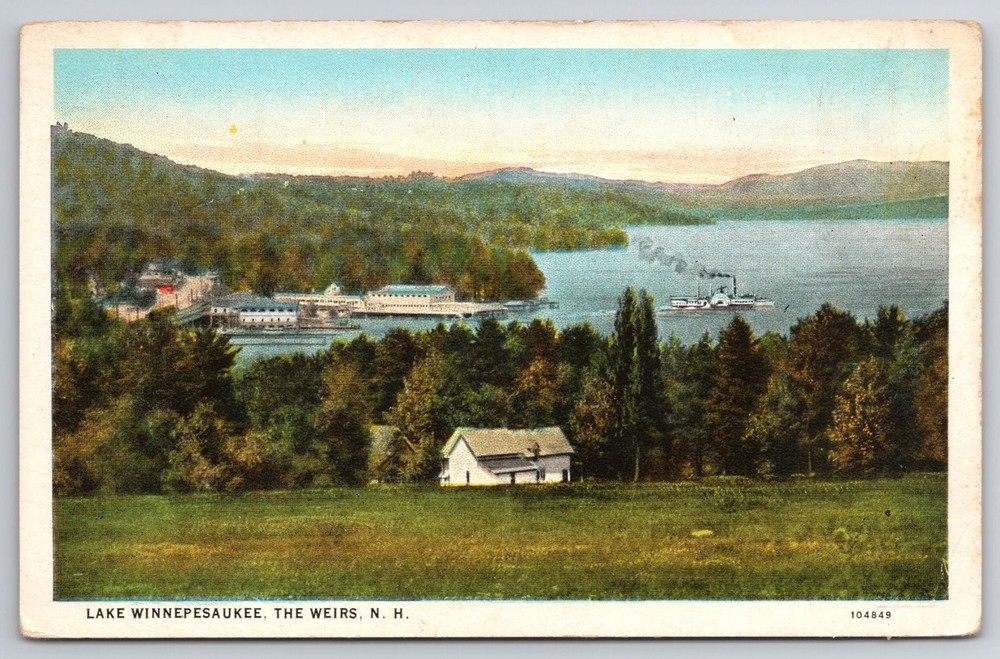 Lake Winnipesaukee The Weirs NH Naturekrom Postcard Steamboat Mt Washington