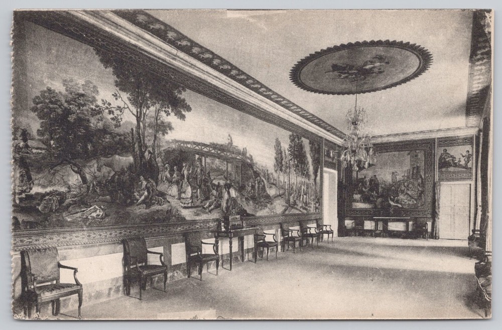 San Lorenzo de El Escorial Spain, Royal Palace Dining Room, Vintage Postcard