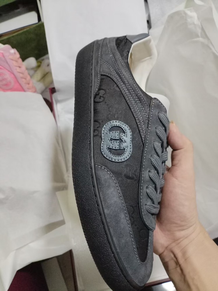 Gucci Lido ' Grey ' Suede Low-Top Fashion Casual Men's
