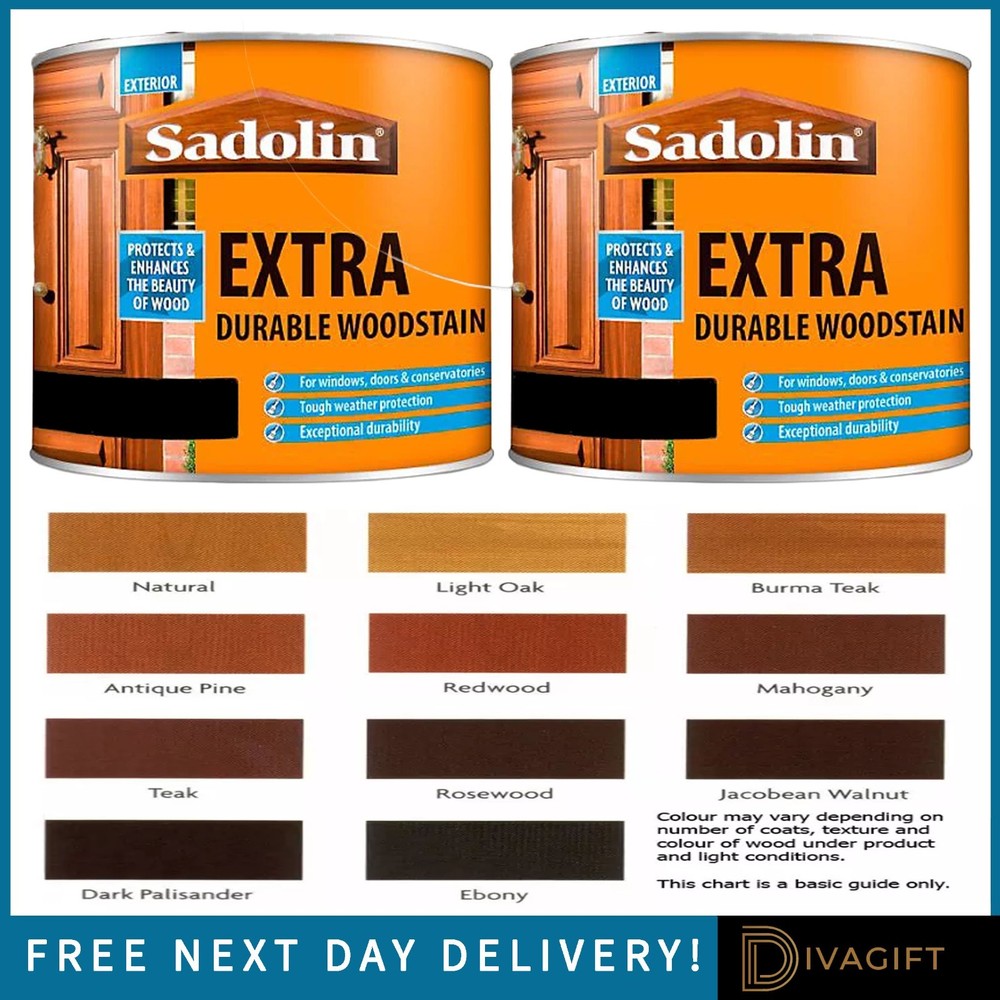 SADOLIN EXTRA DURABLE EXTERIOR WOODSTAIN PROTECTION 500ML 1L 2.5L ALL COLOURS