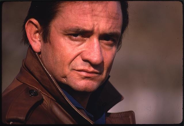 Photo:Johnny Cash 1960s Portrait Close Up Leather Jacket