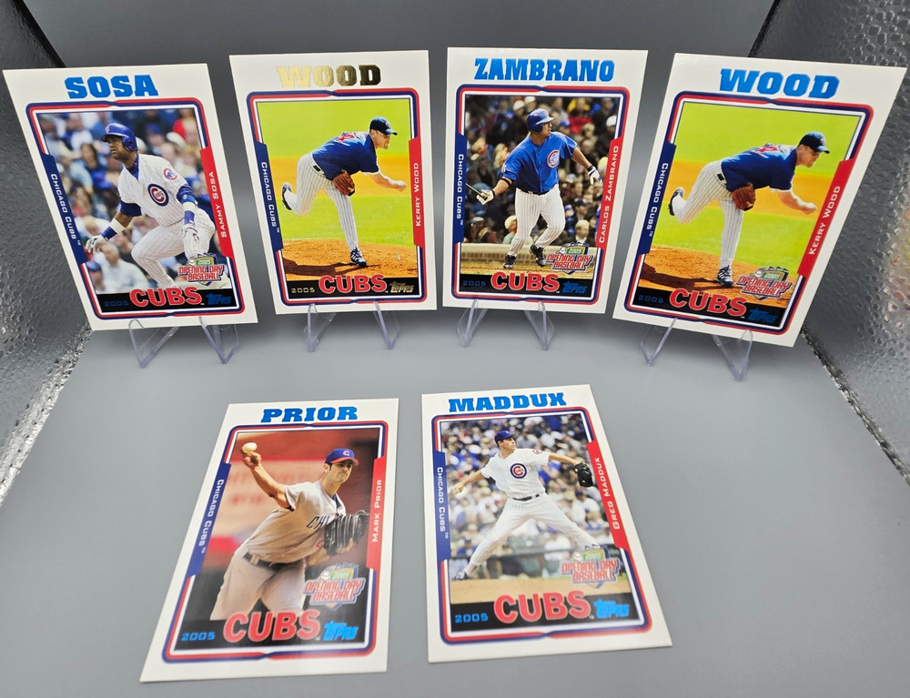 Topps Opening Day 2005 Chicago Cubs 6-Card Lot - Sosa Wood Zambrano