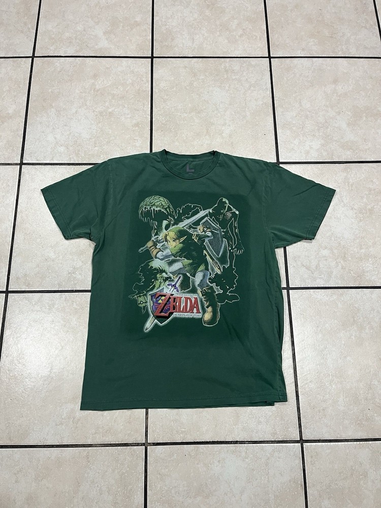 Rare Vintage 2000s Zelda Ocarina Of Time Mens Gaming Promo T-Shirt Size L