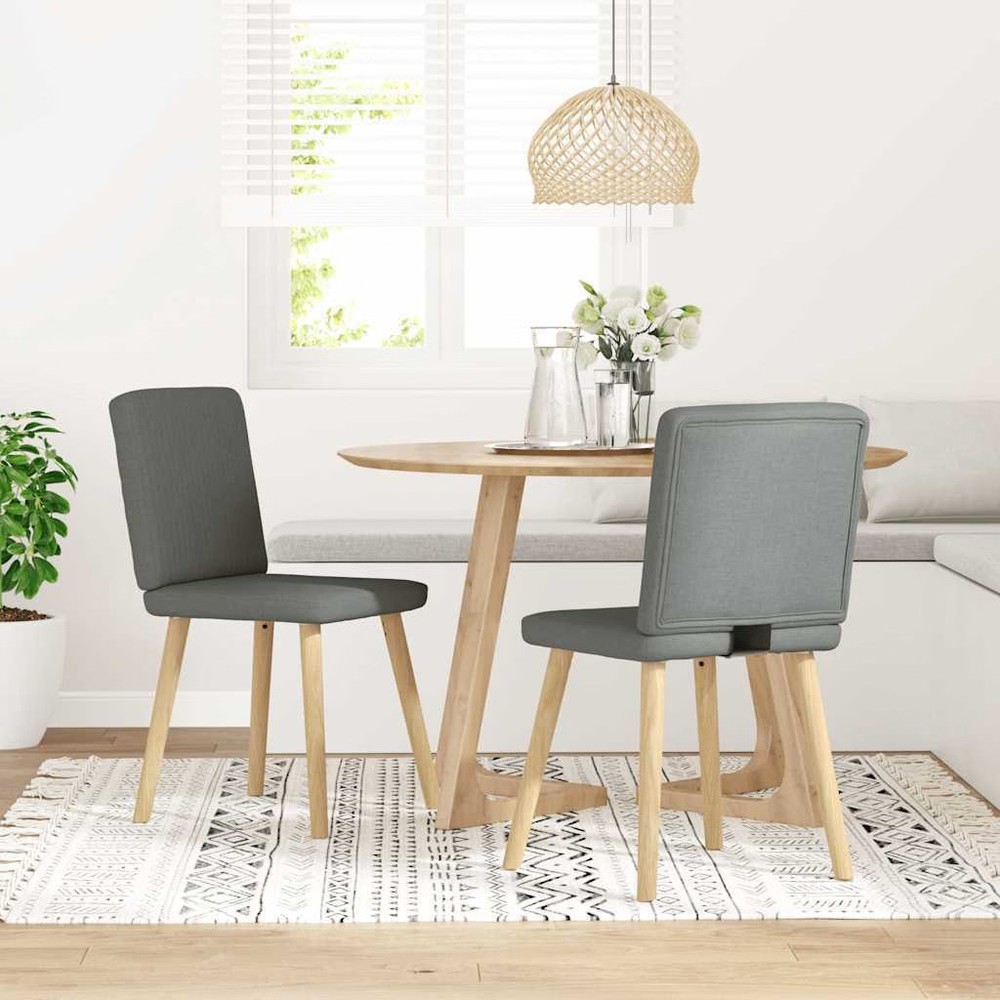 Dining Chair Set of 2 Dark Grey