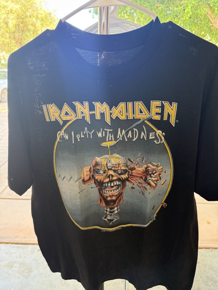IRON MAIDEN Vintage XL SHIRT Can I Play With Madness 1988 Seventh Son Of A Tour