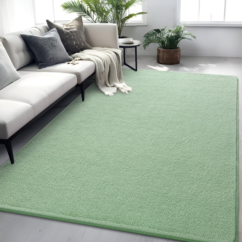 Rugs for Bedroom Living Room, 5x7 ft Sage Green Area Rug, Washable Memory Foa...