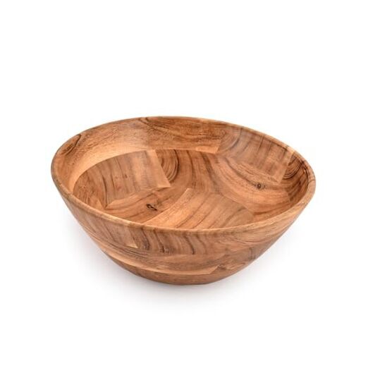 Natural Acacia Wood Serving Bowl for Fruits and Salads - Elegant & Durable-image
