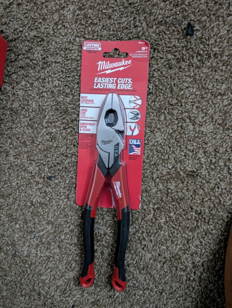 Milwaukee MT550 9-Inch USA-Made Lineman Comfort Grip Pliers