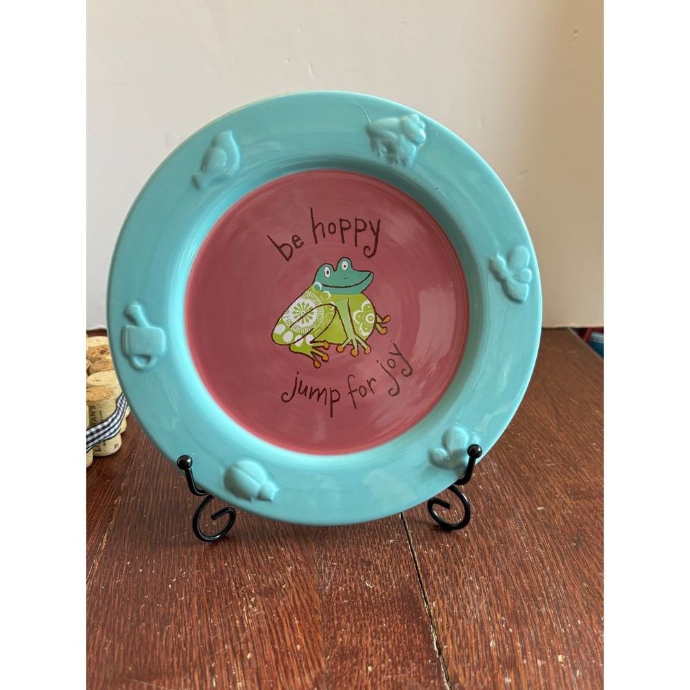 Cracker Barrel Lori Siebert Be Hoppy Frog Plate Sweet Summer Song Blue Pink 8